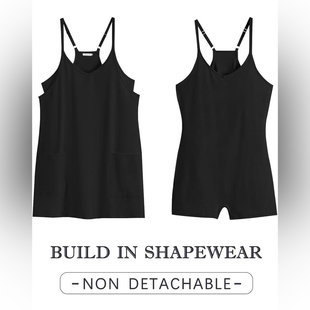 Caracilia Black Sleeveless Athletic Mini Dress with Romper, Size XS - Picture 5 of 12